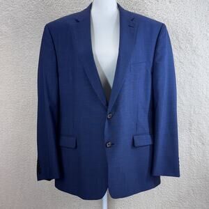Lauren Ralph Lauren Men 46R Navy Blue Sport Coat Blazer Two Button Wool Stretch
